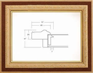 額縁　油絵/油彩額縁 アクリル付 8234-TO M6号 ゴールド/ブラウン