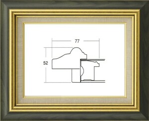 額縁　油絵/油彩額縁 アクリル付 8116 F3号 グリーン 緑