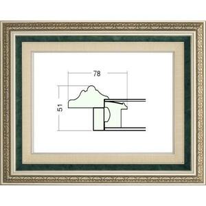 額縁　油絵/油彩額縁 アクリル付 9586-TO F5号 Ｓ/グリーン 銀 緑
