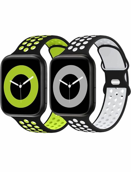 アップルウォッチバンド　シリコンスポーツバンド　 Apple Watchバンド　男女兼用水洗い可2本42/44/45/49mm