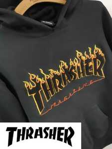 SALE！売り切り！THRASHER 立体ロゴ　モコモコ　パーカー　ファイヤー　スラッシャー　スケーター