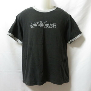  old clothes men's L adidas/ Adidas T-shirt short sleeves . Logo sport MIX casual black 121000