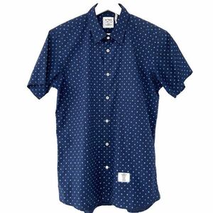 BEDWIN&THE HEARTBREAKERSbedo wing short sleeves dot pattern shirt tops navy navy blue size 2