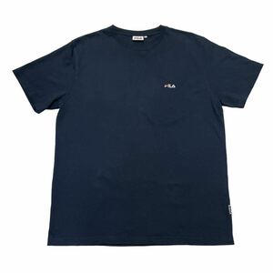 FILA filler short sleeves T-shirt embroidery navy L