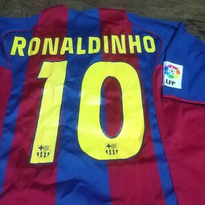 値下交渉 2004-05 ラ・リーガ優勝 FCバルセロナ ロナウジーニョ NIKE 検/ 04 2005 LA LEGA FCB BARCA BARCELONA R10 RONALDINHO BRAZIL Y2K