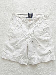 POLO RALPH LAUREN size30 刺繍入りショートパンツ ホワイト 白 ハーフパンツ チノパン アメトラ ポロ ラルフローレン メンズ