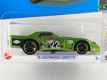 US版 ホットウィール '76 グリーンウッド コルベット 緑 グリーン Hot wheels Greenwood Corvette HW Contoured L2593 HCW80_画像2