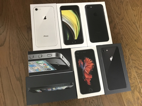 [即決/送料込] 歴代 iPhone 箱 7個 セット　iPhoneSE2 (第2世代) / iPhone8 / iPhone7 / iPhone6s / iPhone5 / iPhone4