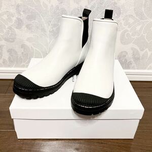  прекрасный товар * Tsumori Chisato walk задний goa влагостойкая обувь белый S размер * резиновые сапоги белый дождь сапоги круглый покупка коробка есть 
