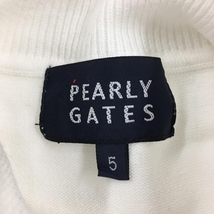 【超美品】パーリーゲイツ タートルネックセーター 白 裾ロゴ コットン混 ニット メンズ 5(L) ゴルフウェア 2021年モデル PEARLY GATES_画像5