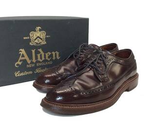 ALDEN オールデン ロングウイング ブラウン クロムエクセルレザー ドレスシューズ 革靴 97878 7E 25cm位