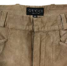 OLD GUCCI オールド グッチ スウェード レザーパンツ ブラウン ITALY製 44 メンズ レディース (ma)_画像3