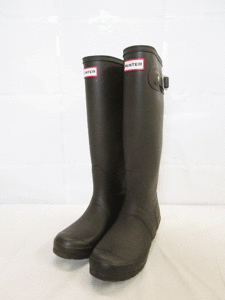 (D) HUNTER Hunter ORIGINAL TALL original tall rain boots UK3 khaki boots shoes 