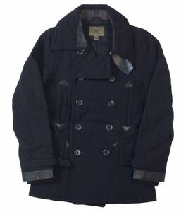 Nigel Cabourn ナイジェルケーボン ウール レザー Pコート ピーコート ジャケット ブラック 44