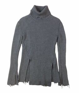 CHRISTIAN DADA クリスチャンダダ ダメージ加工 タートルネック セーター ニット グレー 18AW レディース