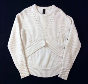  Mihara Yasuhiro MIHARA YASUHIROasimeto Lee knitted sweater white wool acrylic fiber lady's 38