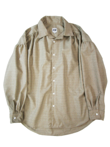 (D) 極美品 AiE 18AW PAINTER SHIRT ハウンドトゥース チェック ペインターシャツ M ベージュ系 ポリエステル ウール