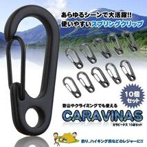 カラビーナス 10個 カラビナ 登山 レジャー キャンプ カバン キーチェーン おしゃれ DIY 工具 旅 P-KARAVENAS_画像1