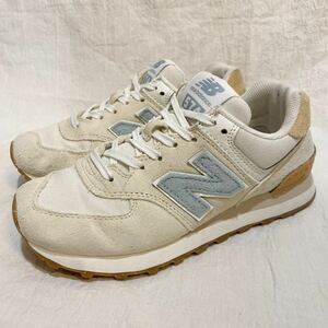  lady's New Balance New balance ML574 sneakers size 22.5cm beige RF2