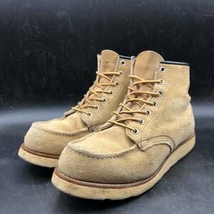 M555 良品 90's RED WING レッドウィング 8173 四角犬タグ アイリッシュセッター スウェード モックトゥ ブーツ US7.5 E 25.5cm相当 靴 