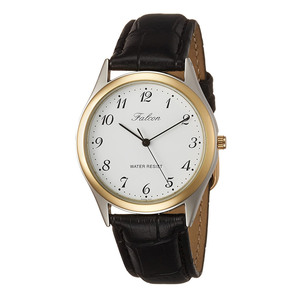 シチズン ファルコン 腕時計 日本製ムーブメント 革ベルト ホワイト/ブラック メンズ 紳士 QA66-504/9808/送料無料