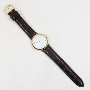 送料無料メール便 シチズン ファルコン 腕時計 日本製ムーブメント 革ベルト ブラウン/茶 メンズ 紳士 Q996-104/2617