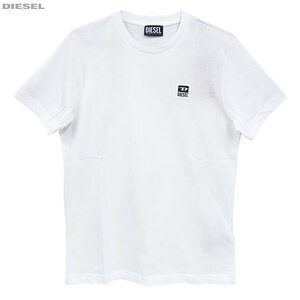 DIESEL ディーゼル 新品 半袖 Tシャツ A00356 RAAXJ 100 XXL ホワイト ワンポイント クルーネック 並行輸入品 クリックポストで送料無料