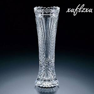 エレガント花瓶 ガラス花瓶 [一輪挿し直径約7x高さ約21cmクリアクリスタル] 日本製