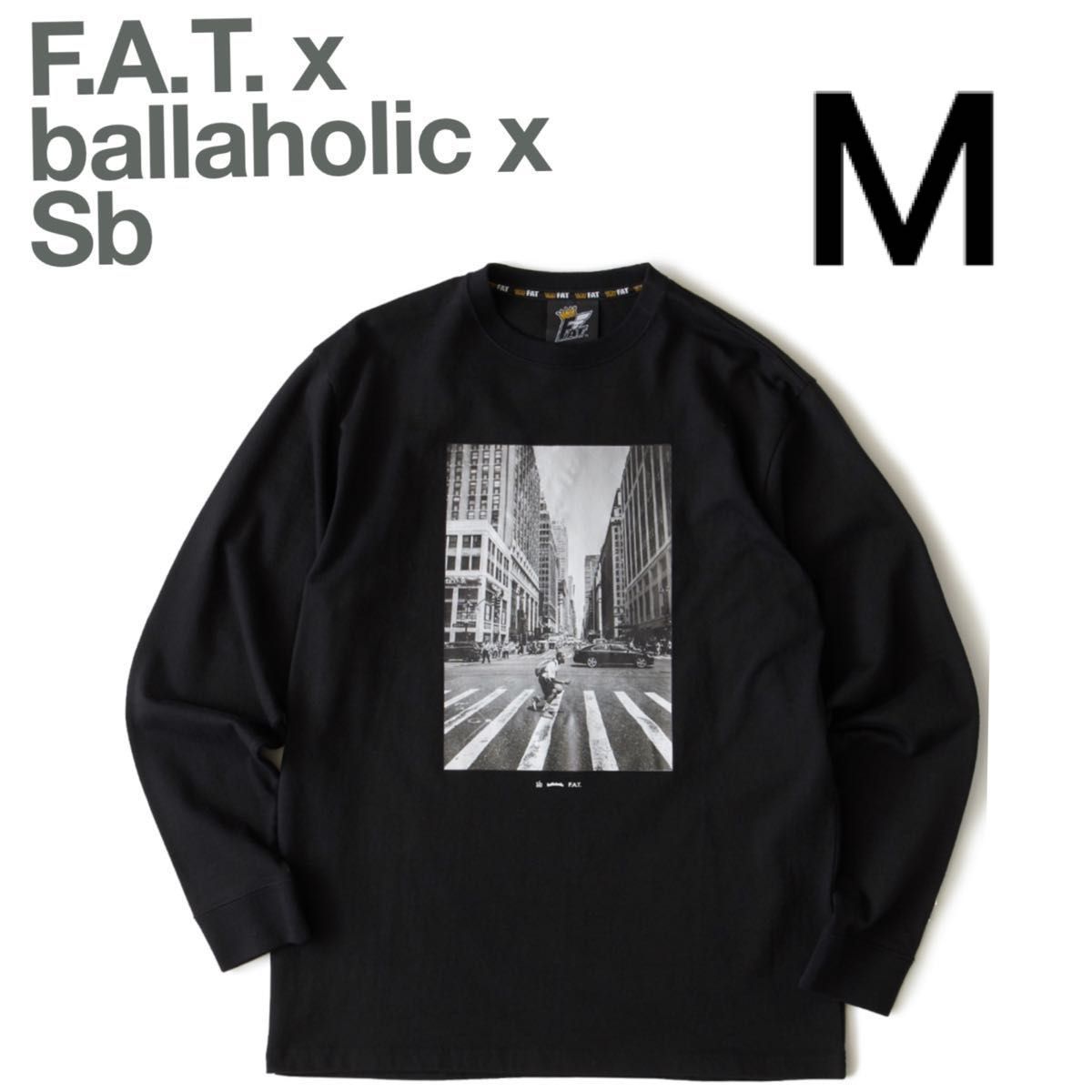 新品 ballaholic Sb FAT BALLADAY バスケ スケート ロンT Tee BLACK
