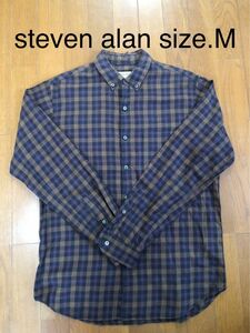 steven alan 長袖チェックシャツ M