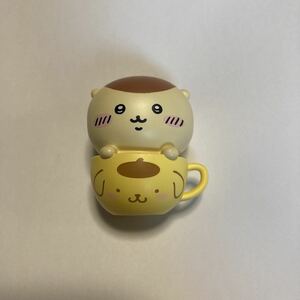 送料込/ちいかわ×サンリオキャラクターズ　シークレットマスコット　フィギュア　くりまんじゅう×ポムポムプリン　コーヒーカップ