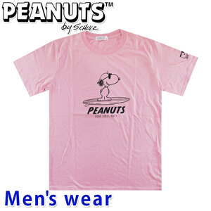 スヌーピー プリント 半袖 Tシャツ メンズ グッズ PEANUTS 犬 S1122-295A LLサイズ PI(ピンク)