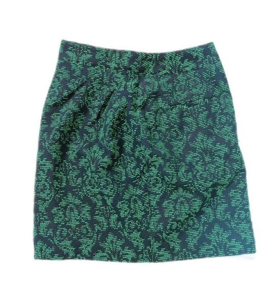 新品未使用　beams ビームス　 グリーン緑黒　刺繍スカート　Lサイズ