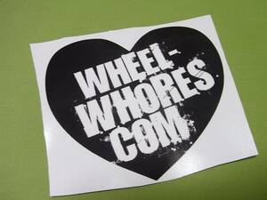 Wheel Whores ハートステッカーVW　AUDI 黒（大） USDM　EURO　VW　AUDI BMW　BENZ　UK ホイールホーズ