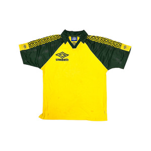 【送料無料】90s OLD UMBRO ブラジルカラー フットボール トレーニングシャツ vintage 古着 フーリガン サッカー