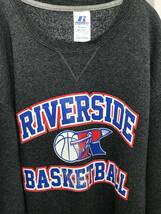 RUSSELL ATHLETIC ラッセルアスレチック　プリントスウェット　USA古着　REVERSIDE BASKETBOLL　グレー系　Mサイズ_画像3