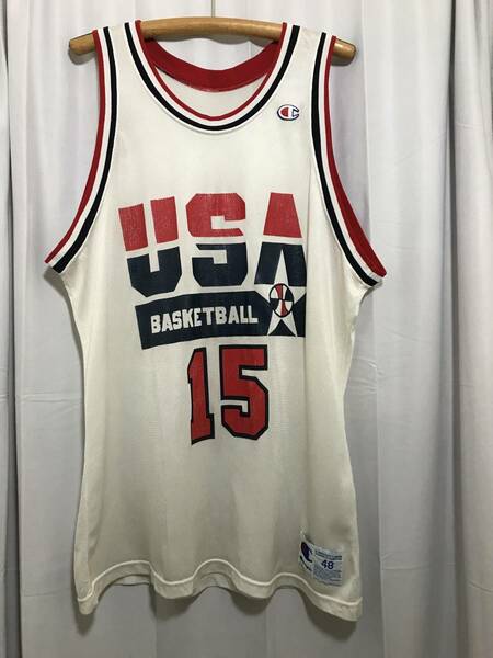 90‘s basketball USA dream team game shirt USA古着　ドリームチーム　マジックジョンソン15 NBA size48 ビックサイズ　champion