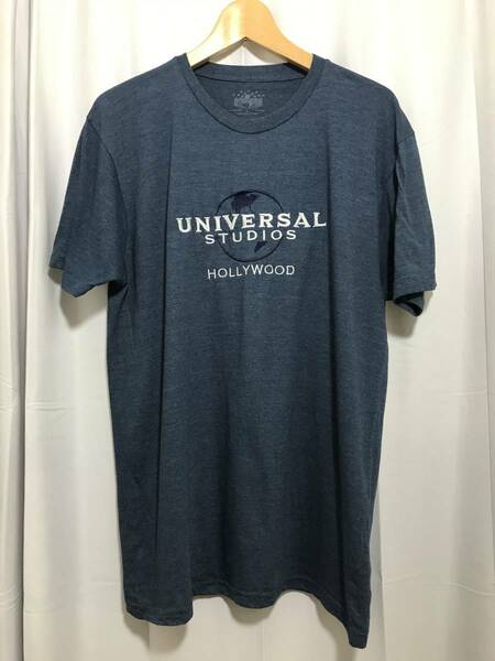 universal studio Hollywood T shirt ユニバーサルスタジオ　ハリウッド　Tシャツ　USA古着　ブルーグレー　L サイズ　刺繍Tシャツ