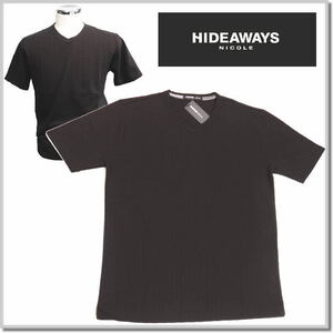 ハイダウエイ HIDEAWAYS NICOLE バスケットリンクス半袖Ｖネックカットソー 3265-9733-07(Bordeaux)-46(M) 半袖Tシャツ カットソー