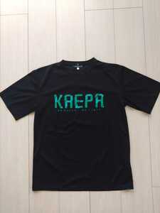 ★１回着★Kaepa★黒にグリーンのロゴプリントのTシャツ★サイズM/S★