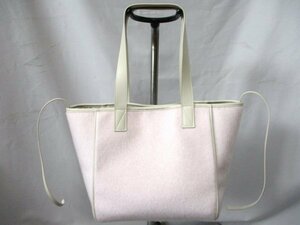 【P145】qbag PARIS/キューバッグ◇トートバッグ　PK　ハラコ風生地　本革使い　W38cm