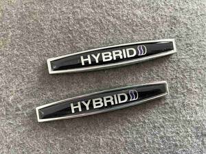 HYBRID カーステッカー エンブレム プレート フェンダーバッジ シール 金属製 送料無料 2個セット ●125番