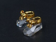 レア 廃盤品 入手困難 スワロフスキー Swarovski ミニチュア ベビーシューズ 金色 置物 検(ネックレス ピアス ペンダント_画像3