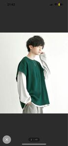 【完売品】【美品】こめ×JUNRed 2Bライトルーズニットスリットベスト