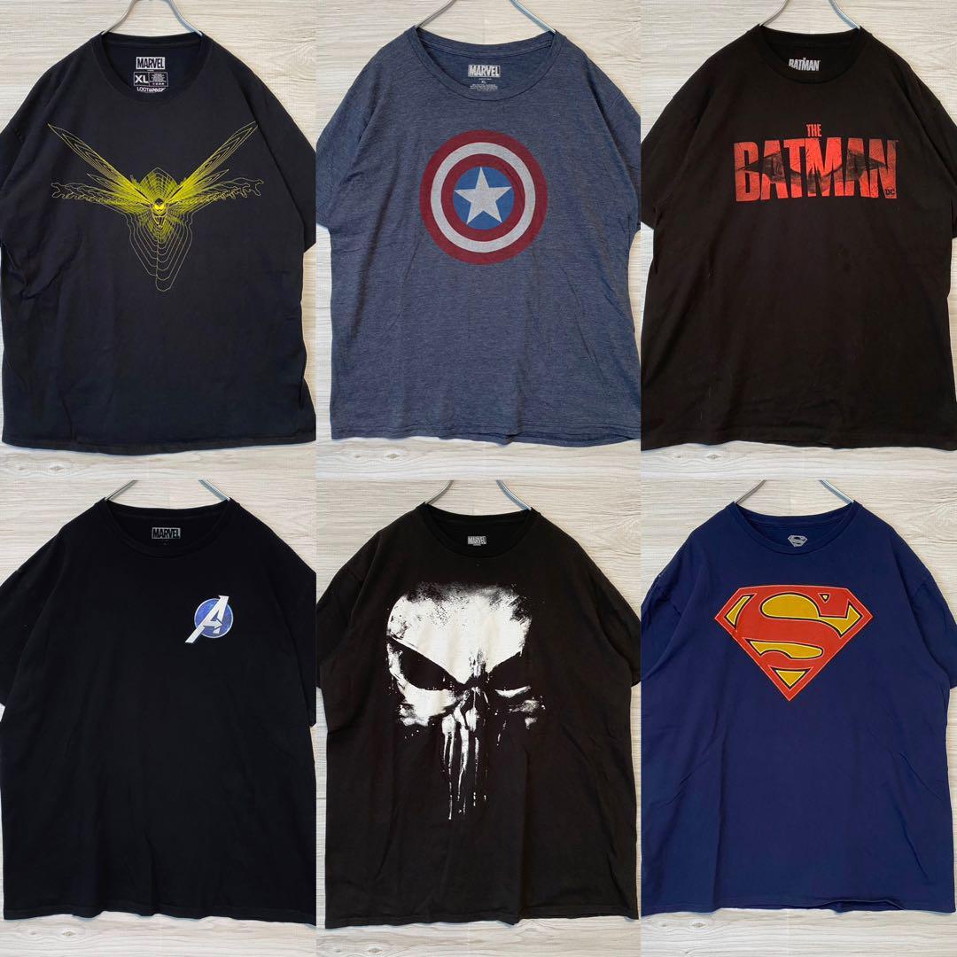 まとめ売り】キャラ映画ロゴ等 Tシャツ 半袖 輸入品 XL・2XL 6点セット