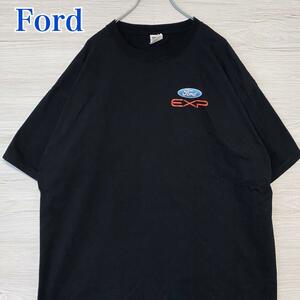 【入手困難】 Ford フォード Tシャツ　2XLサイズ　両面デザイン　ワンポイントロゴ　バックプリント　企業　会社　一点物 ゆったり　車