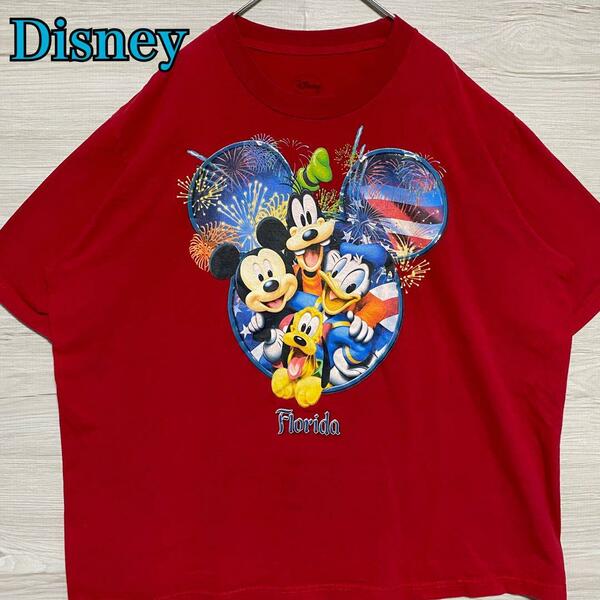 【入手困難】Disney ディズニー　Tシャツ　2XLサイズ　半袖　海外　一点物　キャラクター　ヴィンテージ　ディズニーランド