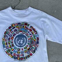 ビンテージ　90ｓ　Le PAYS INTERNATIONAL 国旗　サークル　デザイン　両面　tシャツ　USA製　シングルステッチ　230520_画像2