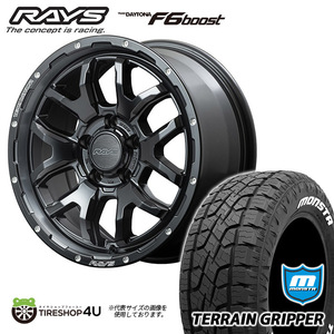 4本セット RAYS DAYTONA F6 boost 17x7.0J 5/127 +40 7J N1 ブラック MONSTA TERRAIN GRIPPER A/T 285/70R17 ジープ ラングラー JL JK