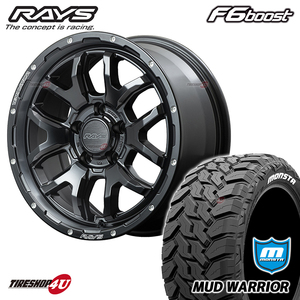 4本セット RAYS DAYTONA F6 boost 16x7.0J 5/114.3 7J N1 ブラック MONSTA MUD WARRIOR M/T 235/70R16 デリカD5 フォレスター